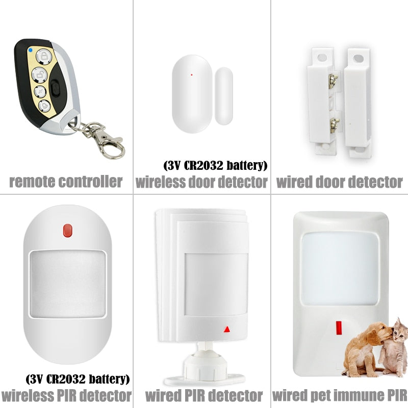 Wifi GSM Alarm System 433MHz Home Burglar Security Alarm Wireless Wired