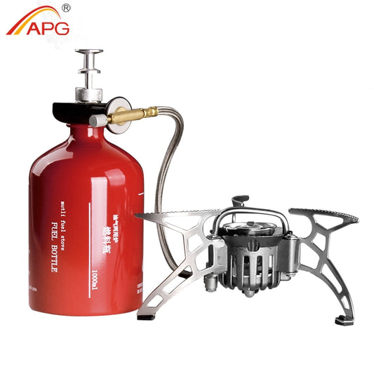 APG Portable Camping Stove Oil/Gas Multi-Use Gasoline Stove 1000ml Picnic Cooker