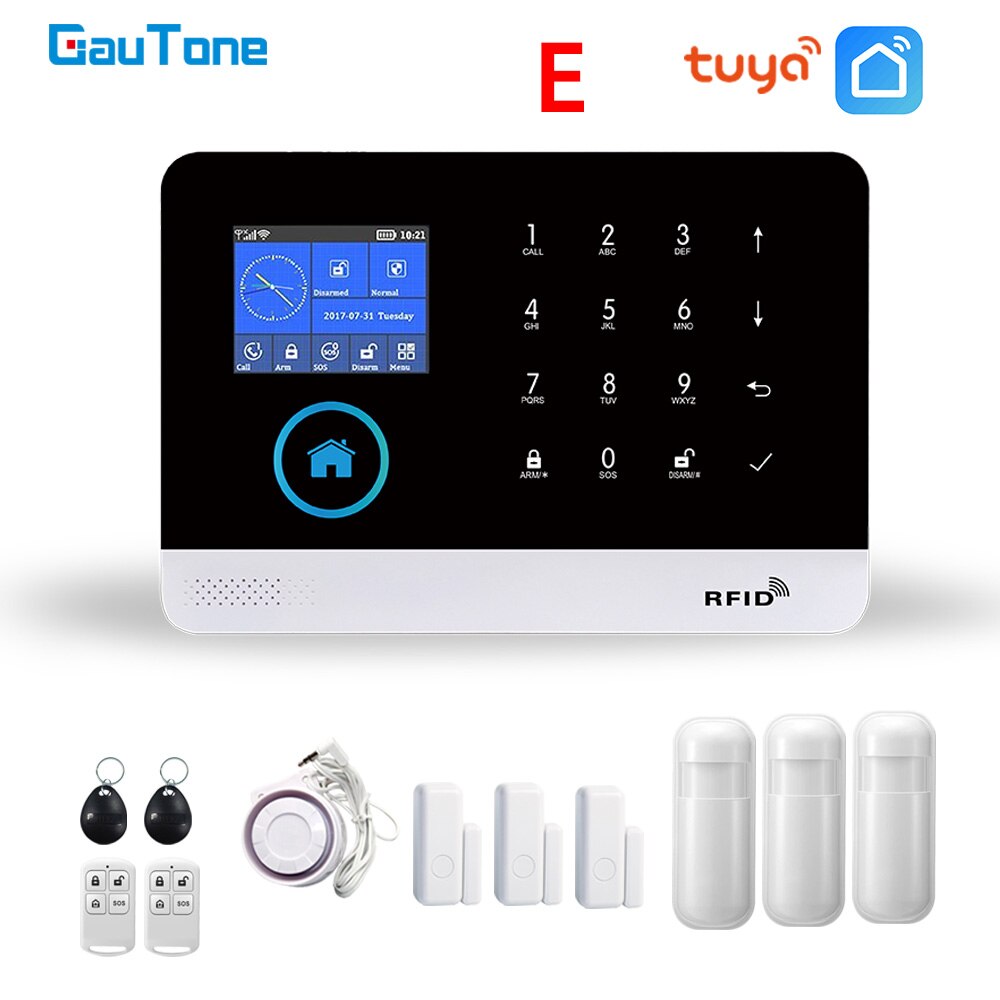 GauTone WiFi GSM Alarm System Tuya Smart Life App Control for Home Security