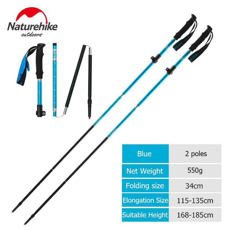 Naturehike Trekking Poles Folding Hiking Stick Collapsible Hiking Poles Trekking Stick Walking