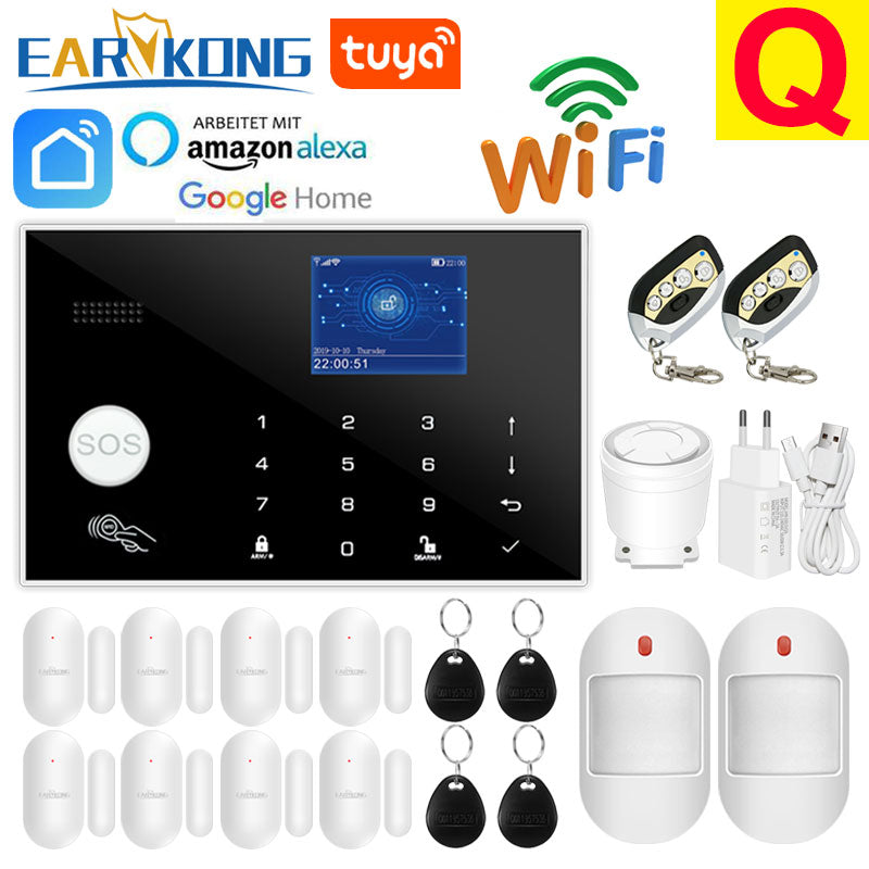 Wifi GSM Alarm System 433MHz Home Burglar Security Alarm Wireless Wired