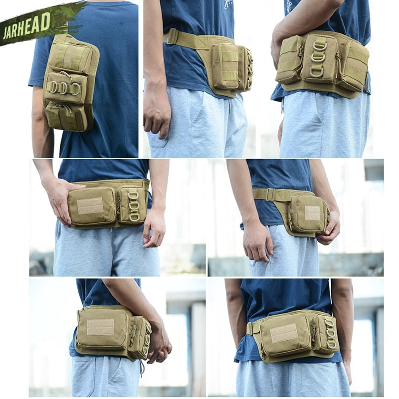 Tactical Waterproof Men Waist Pack Hiking nylon Waist Bag Outdoor Army Military