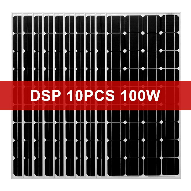 DOKIO 100W 18V Solar panel Waterproof Glass solar Panels 200W 300W 400W