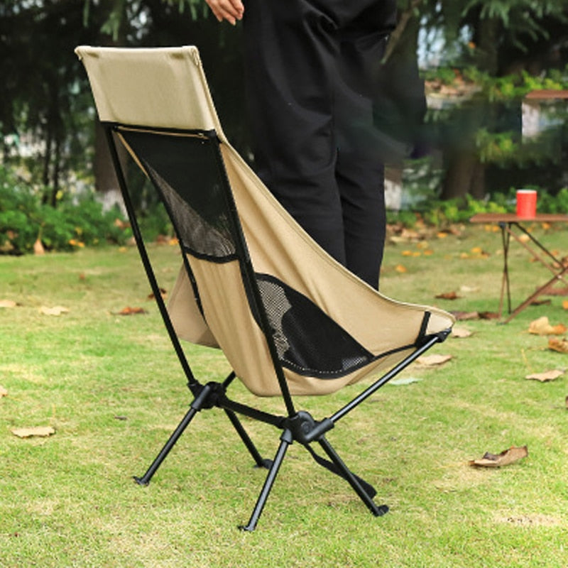 2 PCS Portable Ultralight Outdoor Folding Camping Chair Moon Chairs Tools