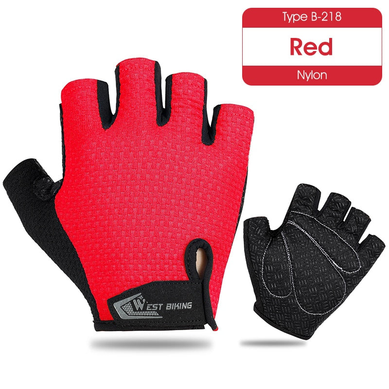 WEST BIKING Summer Cycling Gloves Shockproof Thicken Pad Half Finger Cycling Gloves