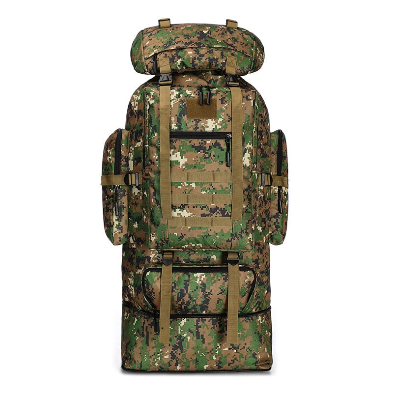 100L Large Capacity Waterproof Molle Camo Tactical Backpack Hiking Camping bag