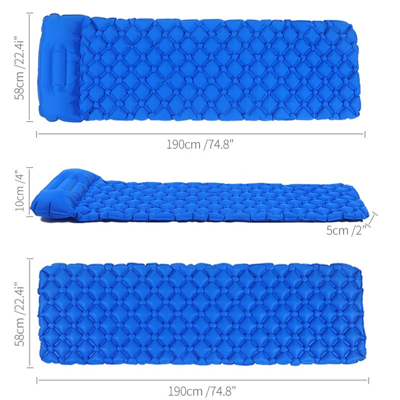 Outdoor Inflatable Mattress Diamond Ultra-Light Camping Mat Hiking  Air Cushion Portable