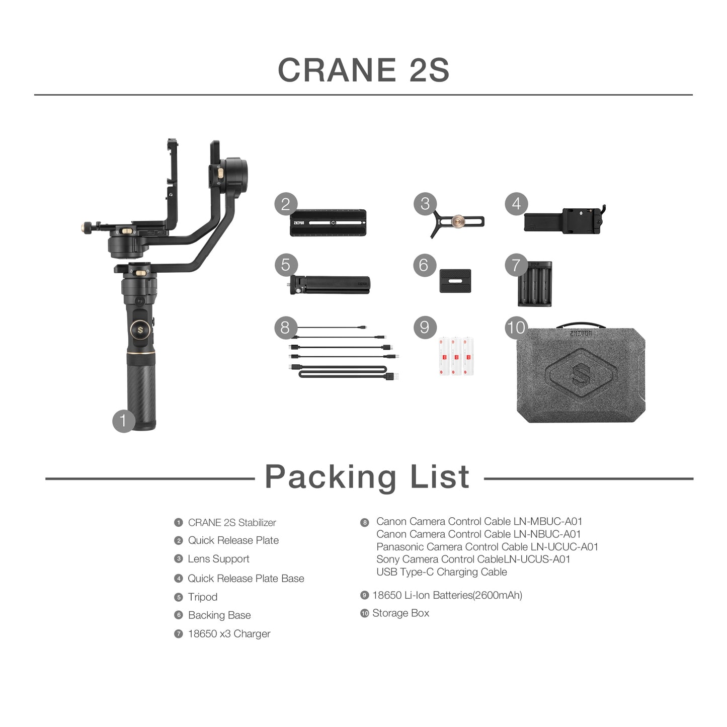 ZHIYUN Official Crane 2S/COMBO/PRO 3-Axis Handheld Gimbal Camera Stabilizer