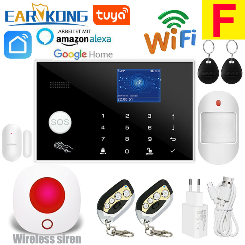 Wifi GSM Alarm System 433MHz Home Burglar Security Alarm Wireless Wired