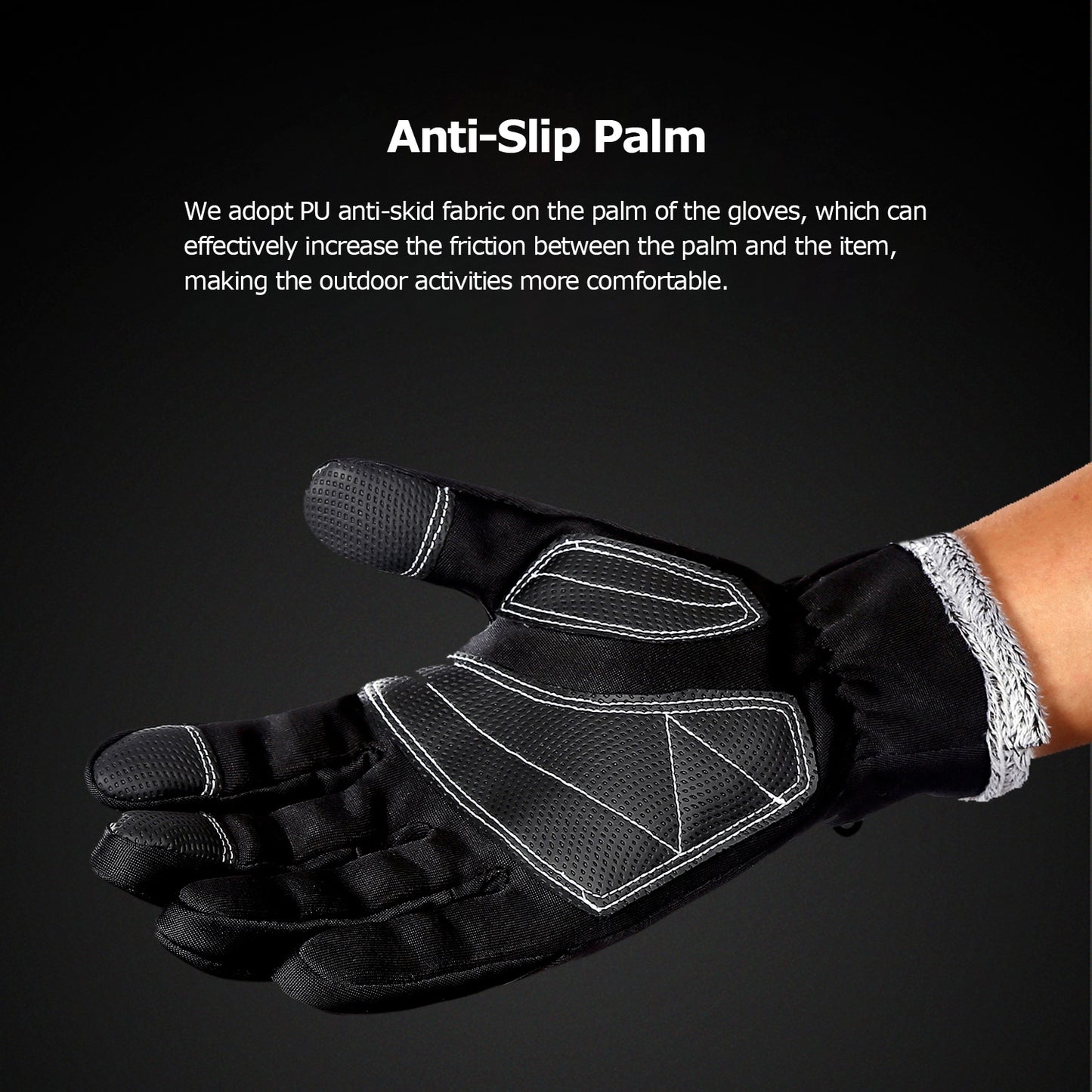 Winter Themal Touchscreen Gloves Anti-Slip Windproof Cycling Gloves w/ Fleece Lining