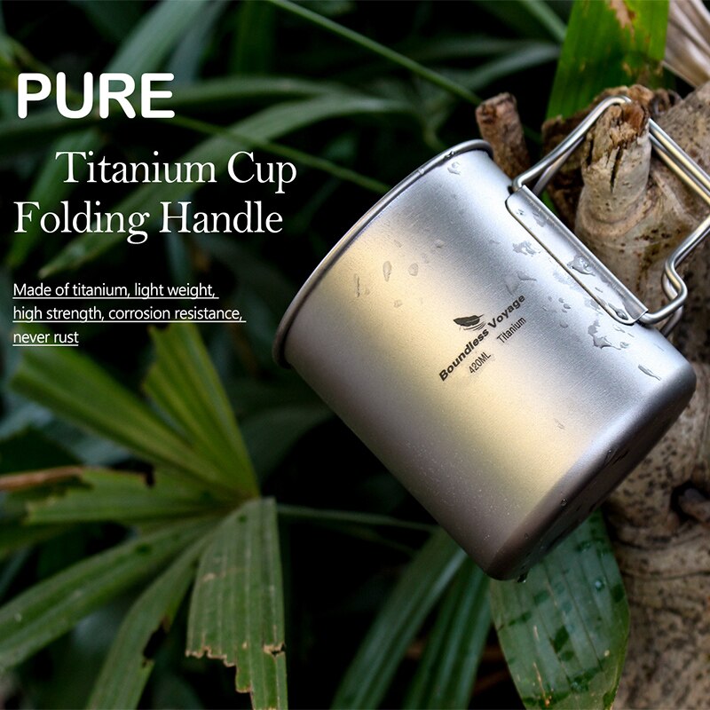 Boundless Voyage Camping Cup Titanium Mug Outdoor Pot Lightweight Cookware Picnic