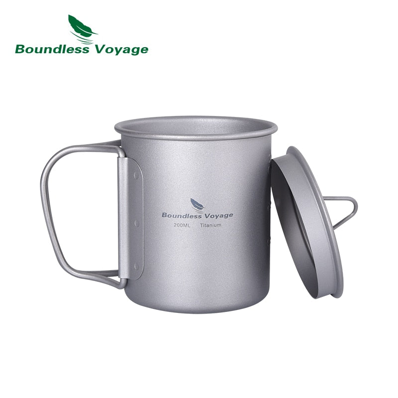 Boundless Voyage Camping Cup Titanium Mug Outdoor Pot Lightweight Cookware Picnic