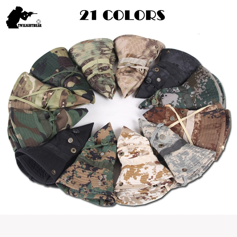 US Army Camouflage BOONIE HAT Thicken Military Tactical Cap Hunting Hiking Climbing