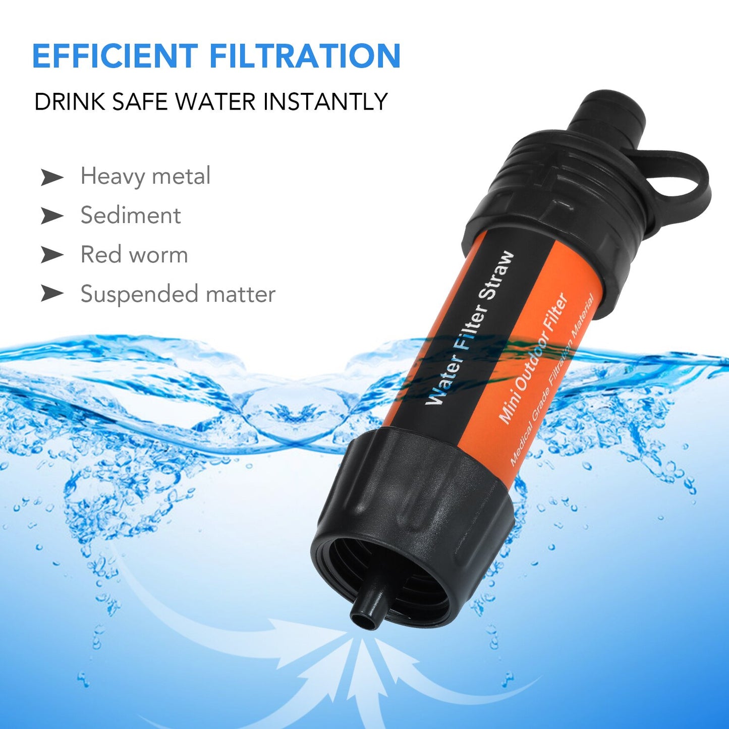 Outdoor Camping Equipment 캠핑 Survival Water Filter Straws Hiking Accessories Water