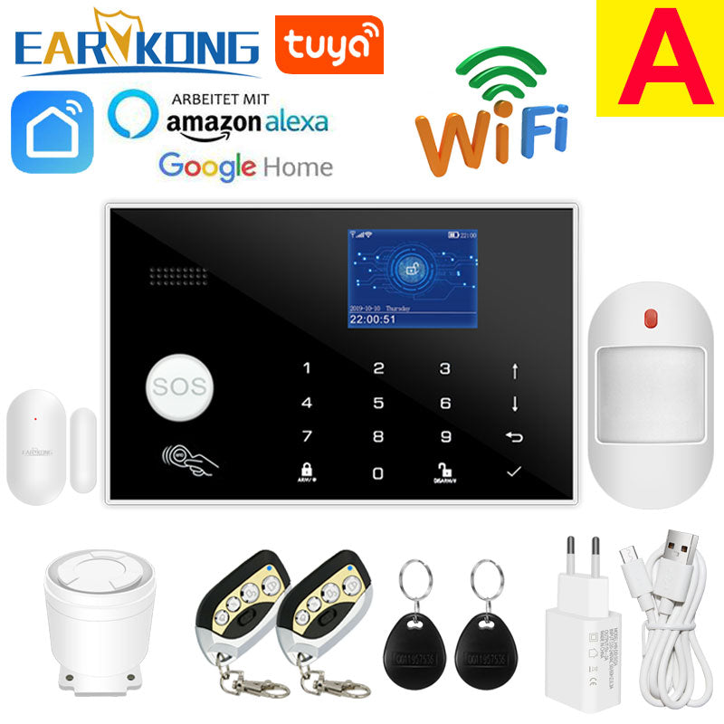 Wifi GSM Alarm System 433MHz Home Burglar Security Alarm Wireless Wired