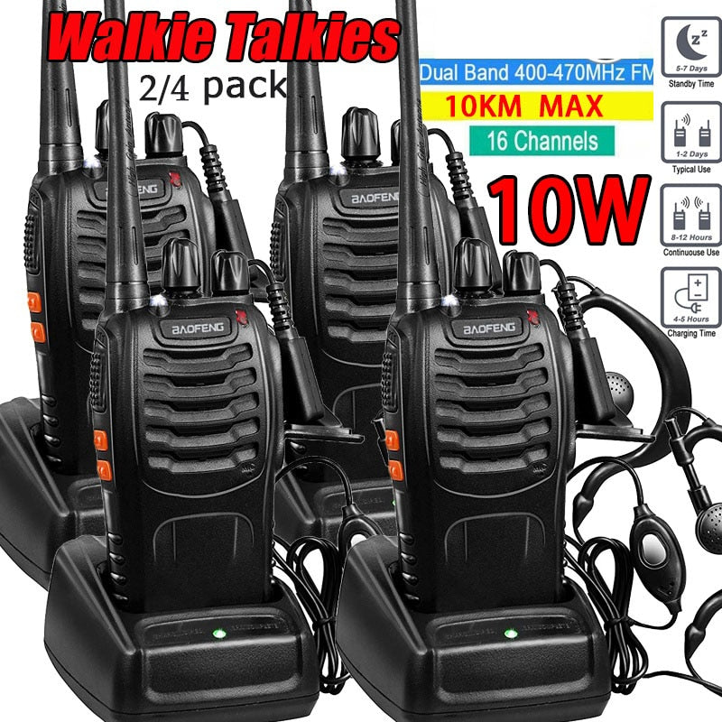 2022 Original 5/10W 4PCS Baofeng BF-888S Walkie Talkie UHF 400-470MHz Radios