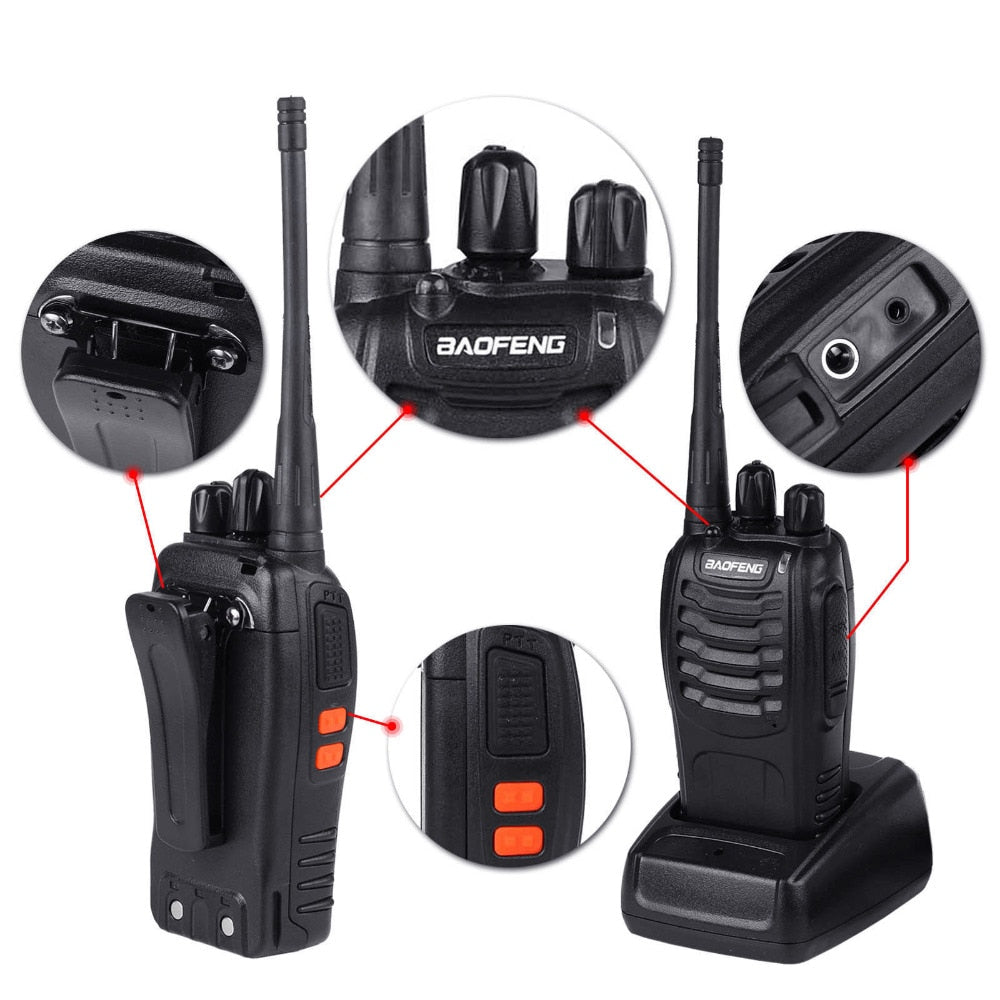 4/2/1PCS Baofeng 888S Walkie Talkie BF-888S 5W Ham Two-way radio set UHF 400-470MHz