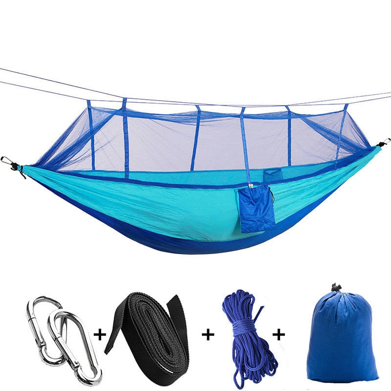 1-2 Person Portable Outdoor Camping Hammock with Mosquito Net High Strength