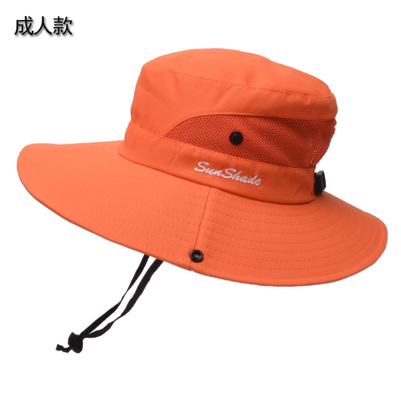 New Parent-child Fishing Hat Outdoor UV Protection UPF 50+ Sun Hat Bucket Hat Women