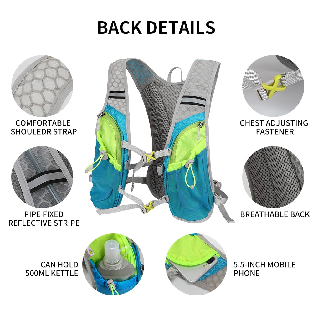 Running, cycling, trail running, hiking, marathon, ultra-light outdoor water bag backpack