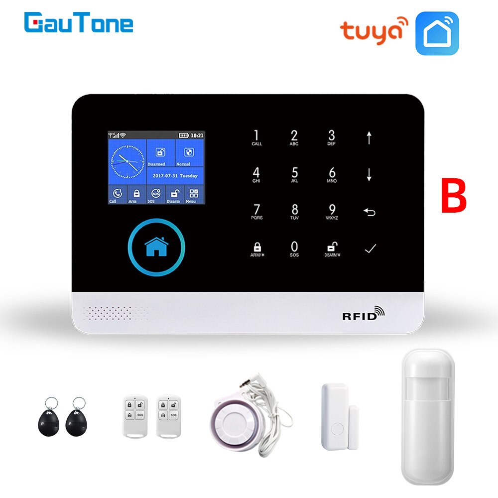 GauTone WiFi GSM Alarm System Tuya Smart Life App Control for Home Security