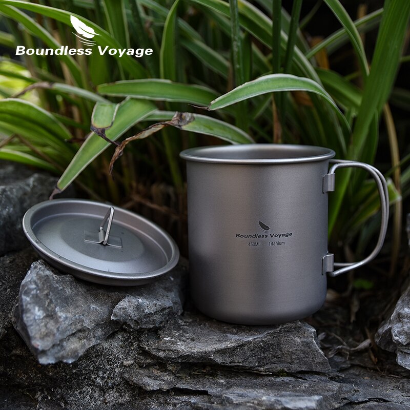 Boundless Voyage Camping Cup Titanium Mug Outdoor Pot Lightweight Cookware Picnic