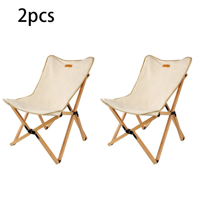 2 PCS Portable Ultralight Outdoor Folding Camping Chair Moon Chairs Tools