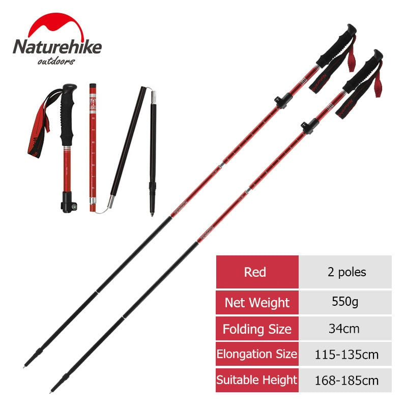 Naturehike Trekking Poles Folding Hiking Stick Collapsible Hiking Poles Trekking Stick Walking