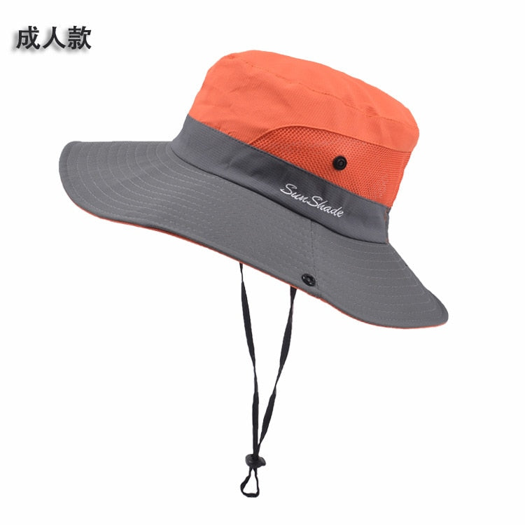 New Parent-child Fishing Hat Outdoor UV Protection UPF 50+ Sun Hat Bucket Hat Women