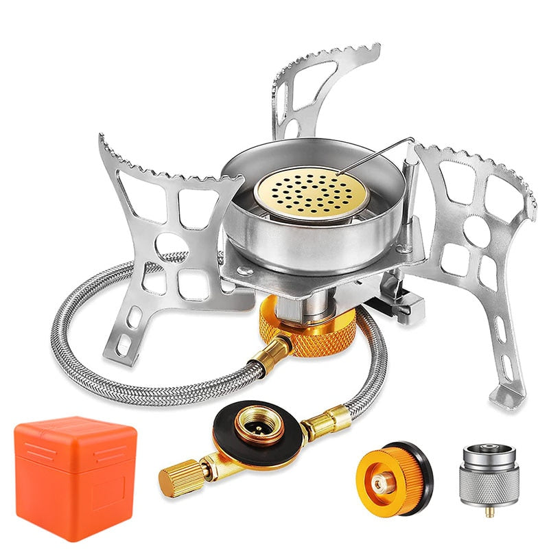 ONLIVING Outdoor Windproof Gas Stove Camping Gas Burner Folding Split Electronic