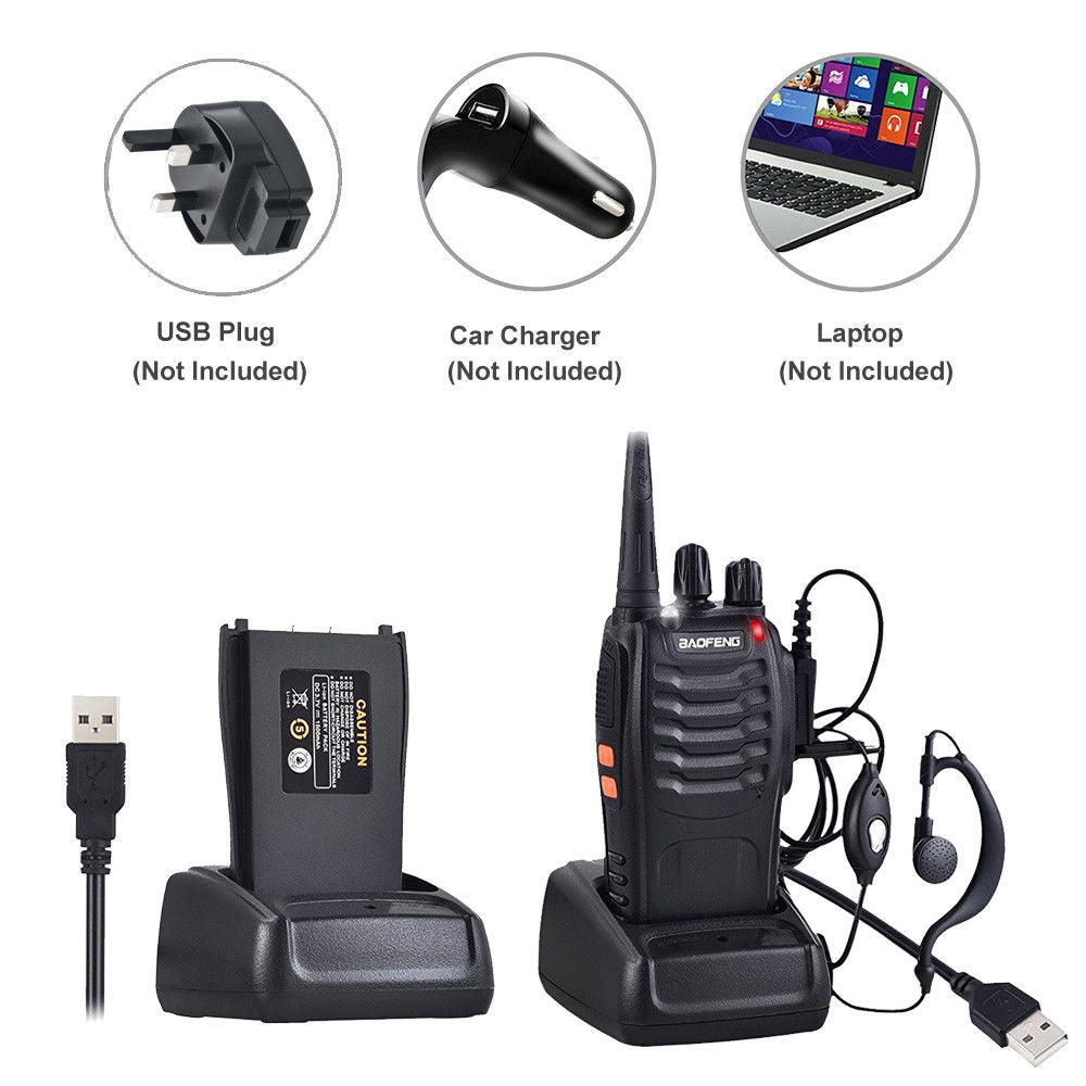 4/2/1PCS Baofeng 888S Walkie Talkie BF-888S 5W Ham Two-way radio set UHF 400-470MHz