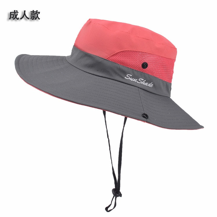 New Parent-child Fishing Hat Outdoor UV Protection UPF 50+ Sun Hat Bucket Hat Women