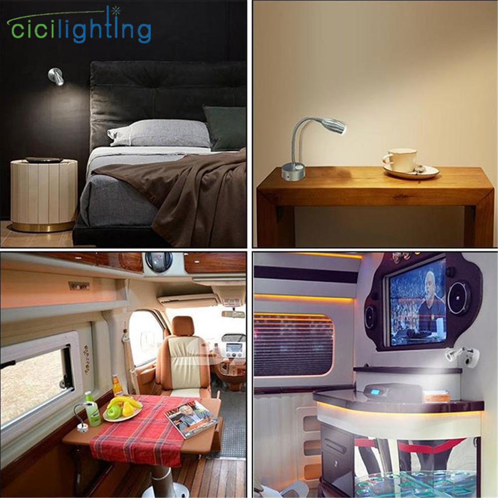 DC12Volt RV Boat LED Reading Light, Wall Lamp for Truck Motorhome Yachts Cabin Bedside