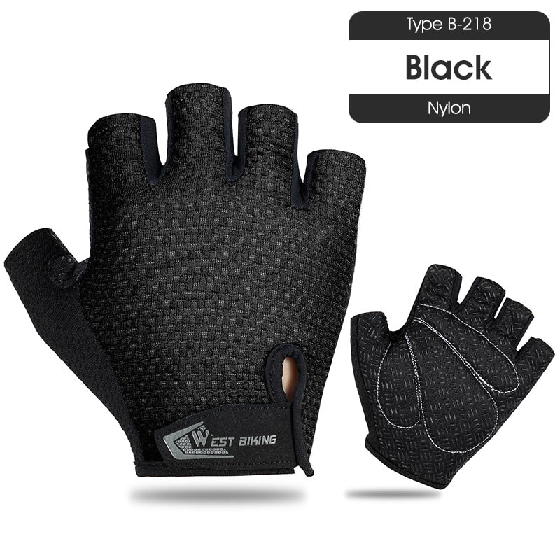 WEST BIKING Summer Cycling Gloves Shockproof Thicken Pad Half Finger Cycling Gloves