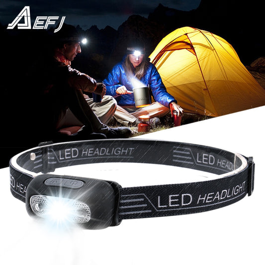 Mini Rechargeable LED Headlamp Body Motion Sensor Headlight Camping Flashlight