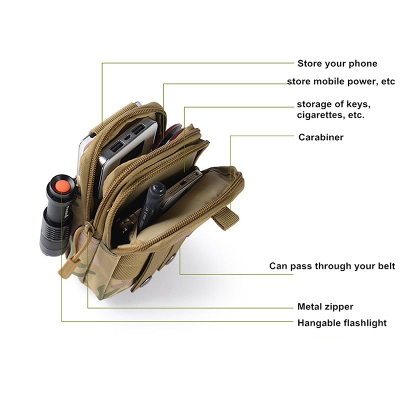 Outdoor Military Tactical Bag Waterproof Camping Waist Belt Bag Sports Army Backpack