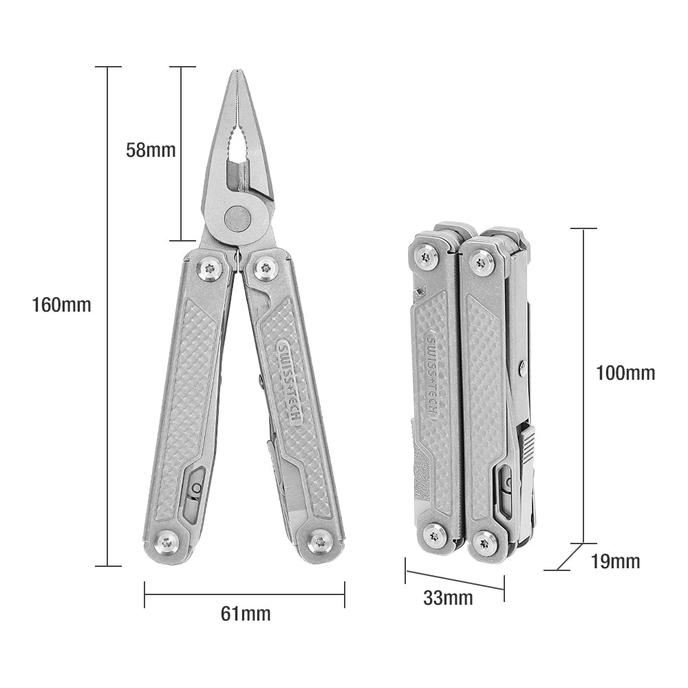 SWISS TECH 17 in 1 Multi Plier Folding Plier Wire Stripper Outdoor Camping Multitool