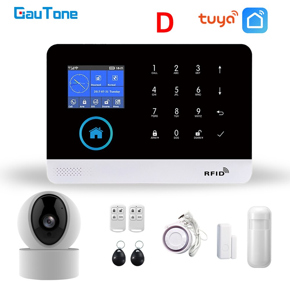 GauTone WiFi GSM Alarm System Tuya Smart Life App Control for Home Security