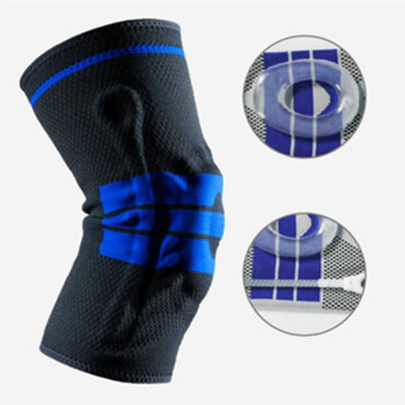 Silicone Padded Knee Pads Supports Brace Basketball Fitness Meniscus Patella 1 PCS