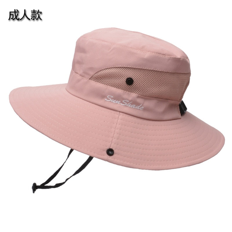 New Parent-child Fishing Hat Outdoor UV Protection UPF 50+ Sun Hat Bucket Hat Women