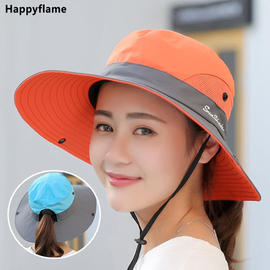 New Parent-child Fishing Hat Outdoor UV Protection UPF 50+ Sun Hat Bucket Hat Women