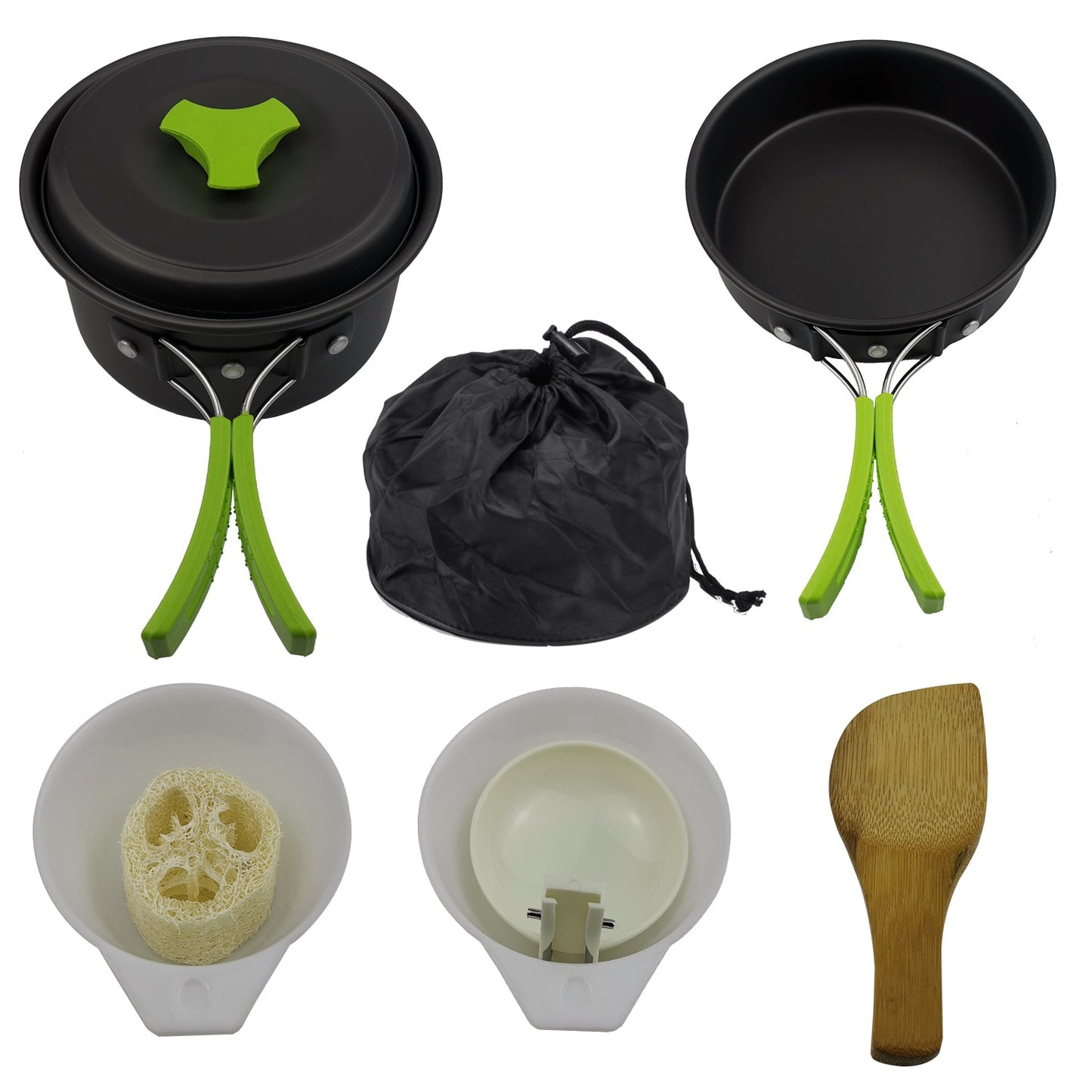 Outdoor Camping Tableware Kit Outdoor Cookware Set Foldable Spoon Fork Knife Kettle