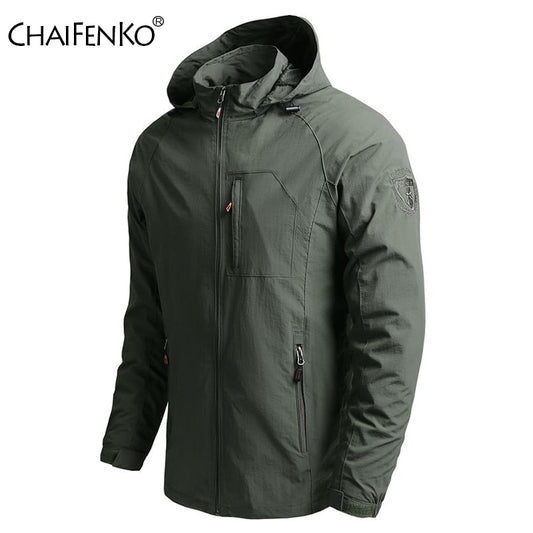 Men Outdoor Hiking Jackets Waterproof Hooded Windbreaker Coat Men 2022