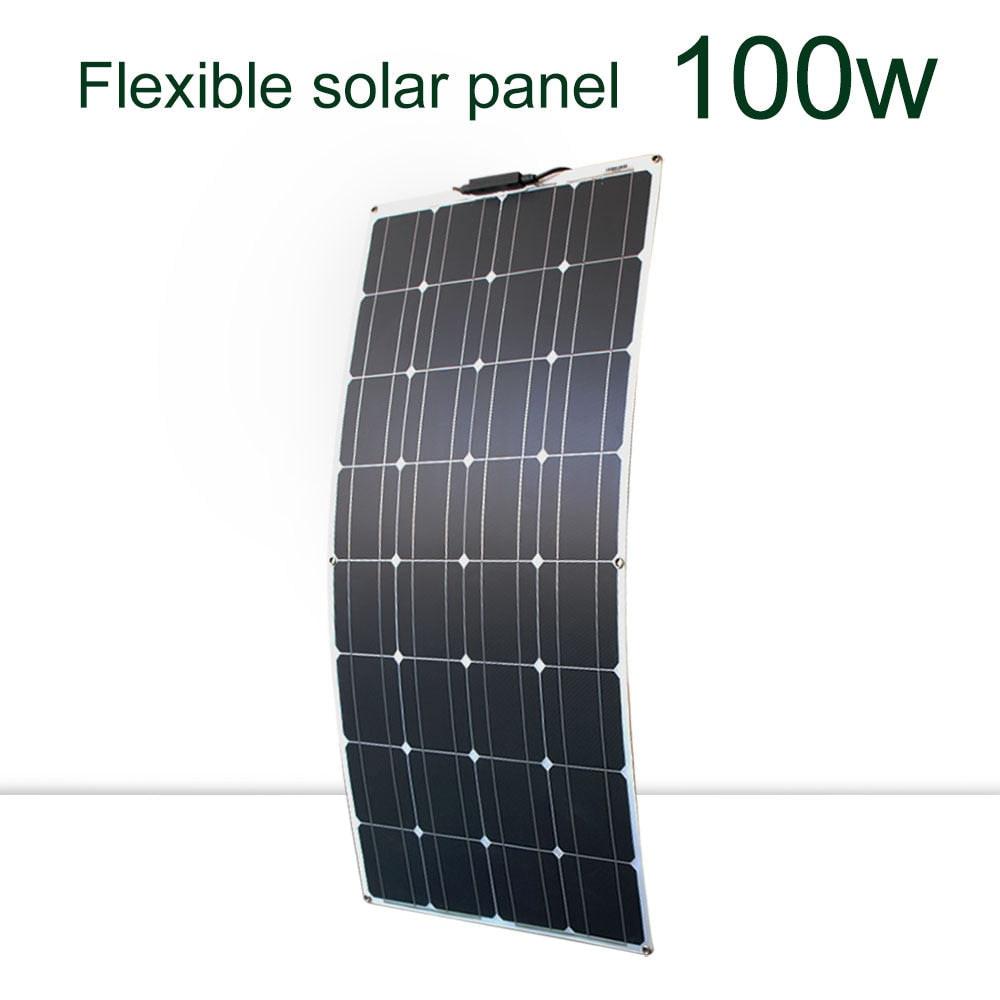 Solar panel kit and 300w 200w 100w flexible solar panels 12v 24v high efficiency battery