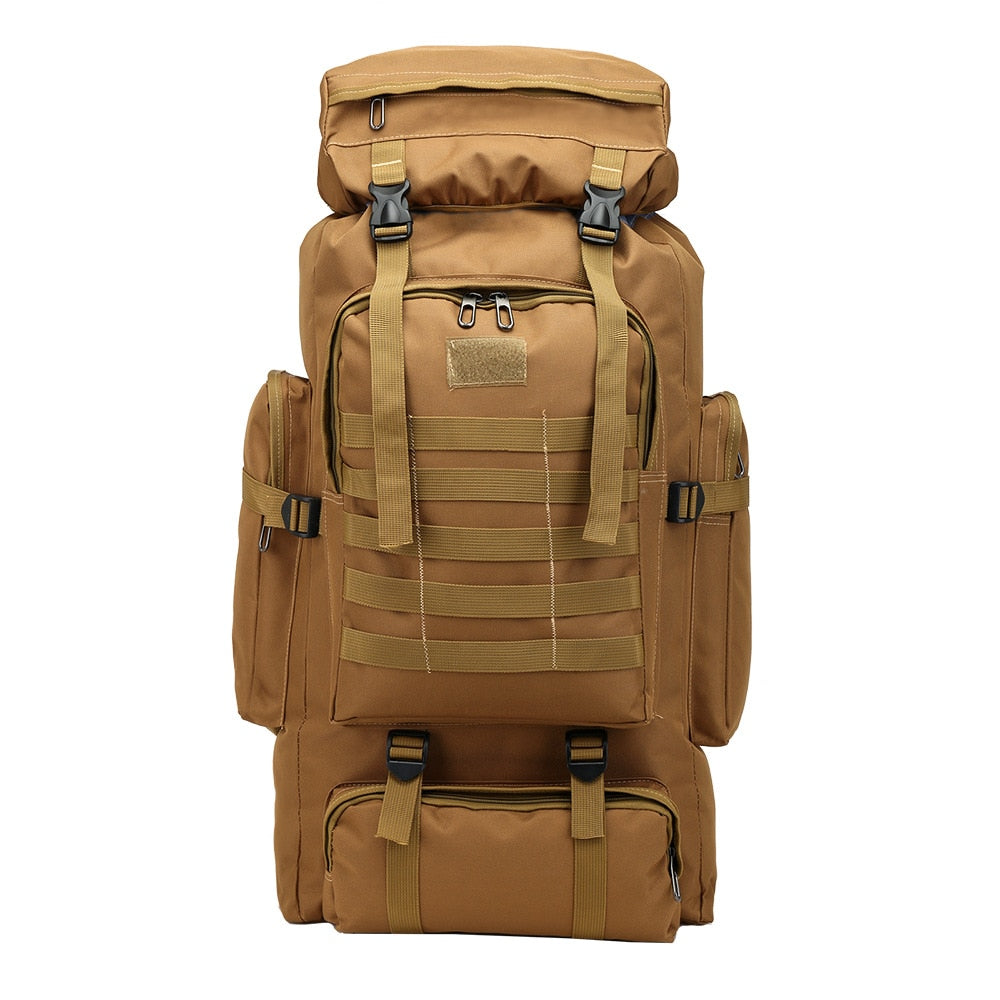 80L Waterproof Molle Camo Tactical Backpack Military Army Hiking Camping Backpack