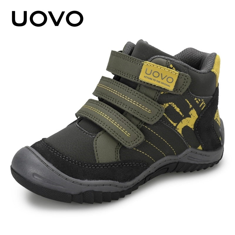 UOVO New Arrival School Shoes Mid-Calf Boys Hiking Fashion Sport Outdoor Children