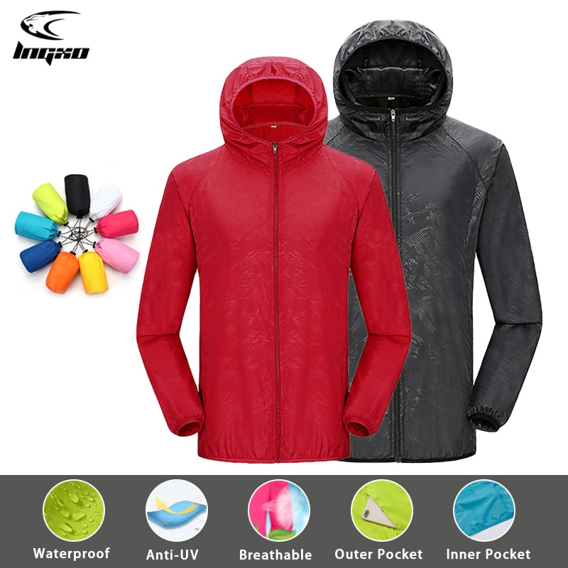 LNGXO Unisex Waterproof Outdoor Sport Jacket Men Women Hiking Camping Trekking