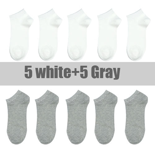 10 Pairs Solid Color Women Socks Breathable Sports socks Casual Boat socks Comfortable