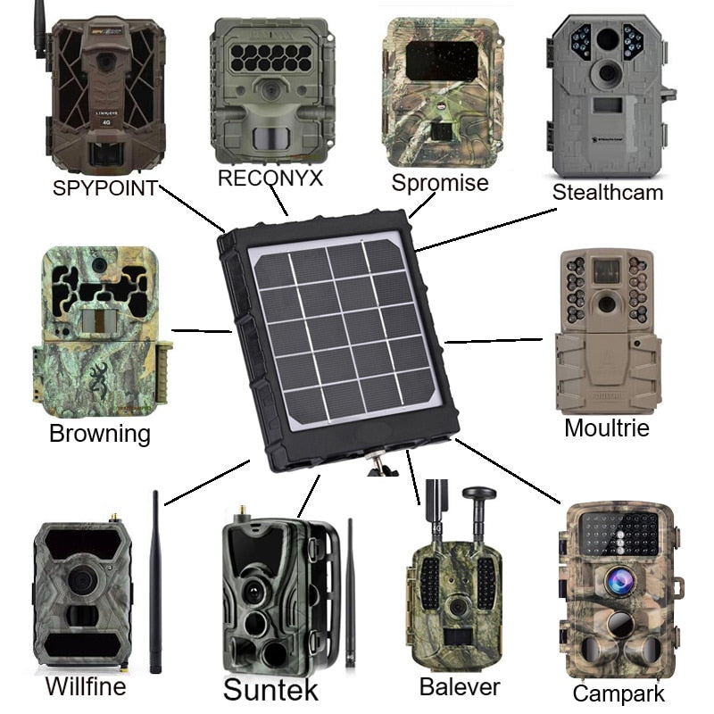 WG3000 Trail Cameras Solar Panel Charger 3000mAh Solar Power Supply Charger Battery