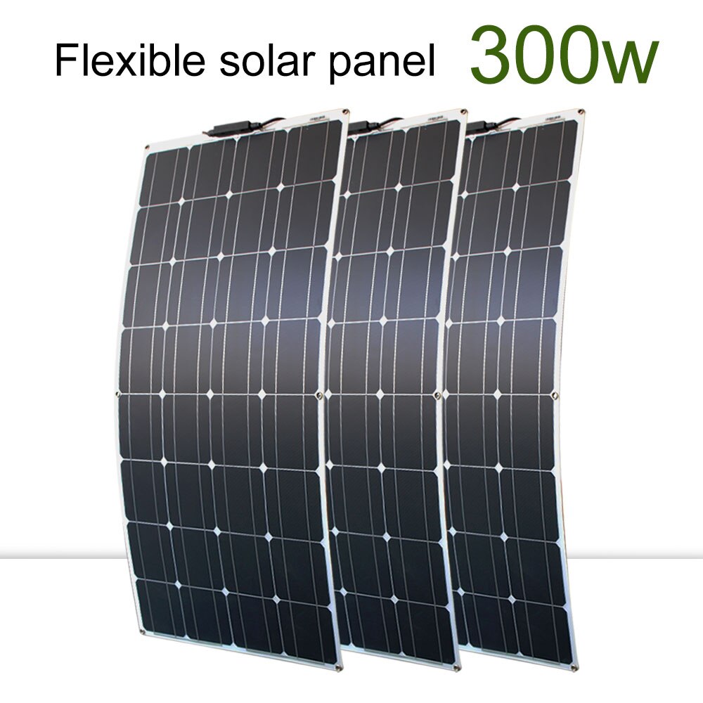 Solar panel kit and 300w 200w 100w flexible solar panels 12v 24v high efficiency battery